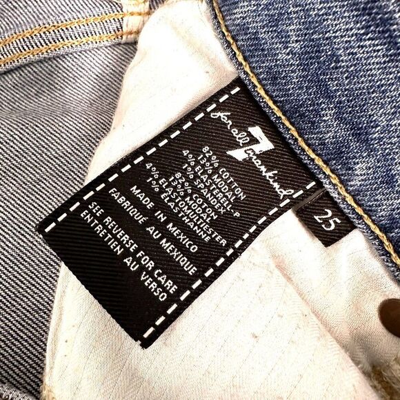 7 for all Mankind Womens Lux Vintage Edie Distressed Jeans Size 25 - Picture 4 of 12